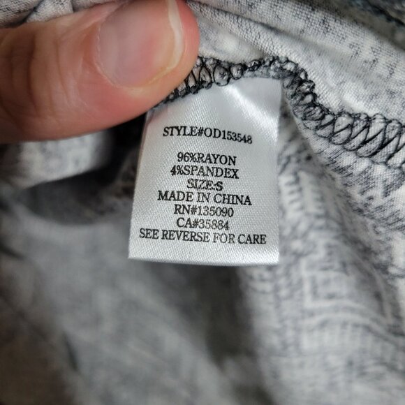 Others Follow Womens S Boho Tunic Dress Black White Geometric Print Long Bell Sl - Picture 6 of 7